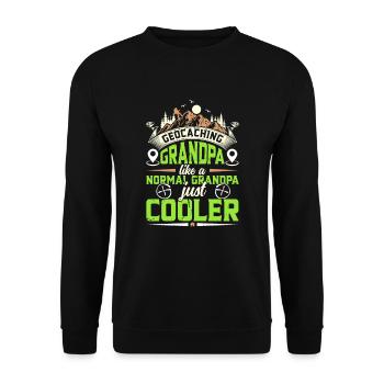 Geocaching Grandpa cooler Opa Geocacher - Unisex Pullover - Schwarz - Vorne - Alina (178cm) & Michal (187cm)