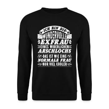 Wundervolle Ex Frau geschiedene Frau Damen - Unisex Pullover - Schwarz - Vorne - Alina (178cm) & Michal (187cm)