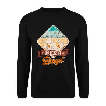 Bergsteiger Bergbengel klettern Wanderer Berge - Unisex Pullover - Schwarz - Vorne - Alina (178cm) & Michal (187cm)