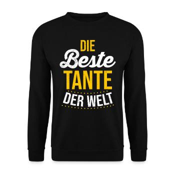 Beste Tante Muttertag Tanten weltbeste Tante - Unisex Pullover - Schwarz - Vorne - Alina (178cm) & Michal (187cm)
