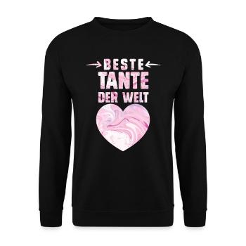 Weltbeste Tante Muttertag Beste Tante Aunties - Unisex Pullover - Schwarz - Vorne - Alina (178cm) & Michal (187cm)