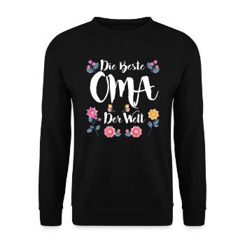 Weltbeste Oma Muttertag coole Oma Granny - Unisex Pullover - Schwarz - Vorne - Alina (178cm) & Michal (187cm)