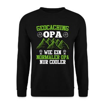 Geocaching Opa GPS Schnitzeljagd Großvater - Unisex Pullover - Schwarz - Vorne - Alina (178cm) & Michal (187cm)