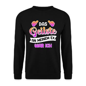 Scheidungsparty frisch Geschieden Happy Divorce - Unisex Pullover - Schwarz - Vorne - Alina (178cm) & Michal (187cm)
