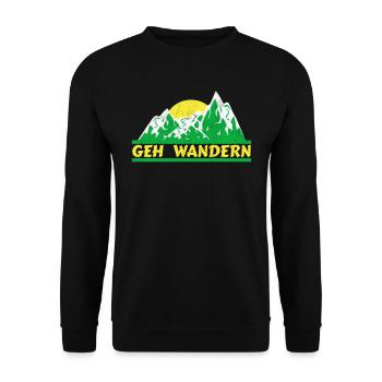 Geh Wandern Wanderer Berge - Unisex Pullover - Schwarz - Vorne - Alina (178cm) & Michal (187cm)