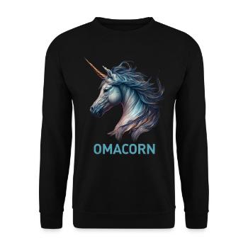 Oma Einhorn Muttertag Fans Grandma Omi - Unisex Pullover - Schwarz - Vorne - Alina (178cm) & Michal (187cm)