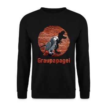 Graupapagei African Grey Vogelliebhaber - Unisex Pullover - Schwarz - Vorne - Alina (178cm) & Michal (187cm)
