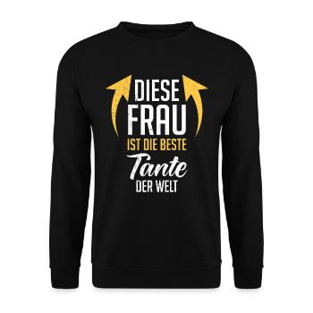Beste Tante Muttertag Tanten weltbeste Tante - Unisex Pullover - Schwarz - Vorne - Alina (178cm) & Michal (187cm)