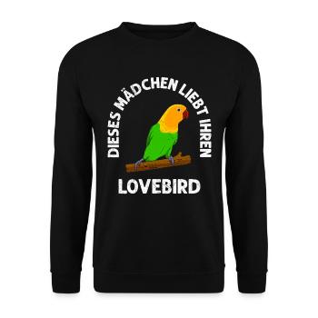 Dieses Mädchen liebt ihren Lovebird Girls - Unisex Pullover - Schwarz - Vorne - Alina (178cm) & Michal (187cm)