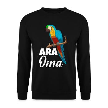 Ara Oma Macaw Grandma Vogelliebhaber Frauen - Unisex Pullover - Schwarz - Vorne - Alina (178cm) & Michal (187cm)