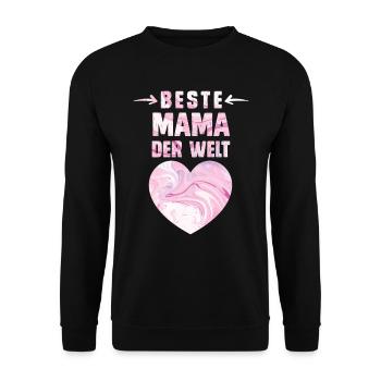 Beste Mama der Welt Muttertag weltbeste Mama - Unisex Pullover - Schwarz - Vorne - Alina (178cm) & Michal (187cm)