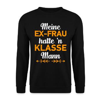Scheidungsparty Finally Divorced Scheidung - Unisex Pullover - Schwarz - Vorne - Alina (178cm) & Michal (187cm)