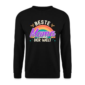 Coole Mama Muttertag weltbeste Mama Mothersday - Unisex Pullover - Schwarz - Vorne - Alina (178cm) & Michal (187cm)