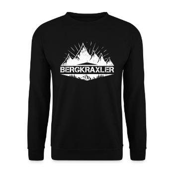 Bergkraxler Bergfan Wanderer Berge - Unisex Pullover - Schwarz - Vorne - Alina (178cm) & Michal (187cm)