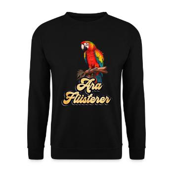 Ara Flüsterer Macaw Whisperer Papageien Fan - Unisex Pullover - Schwarz - Vorne - Alina (178cm) & Michal (187cm)