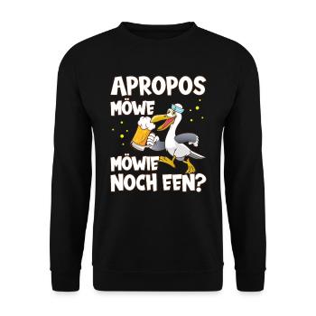 Apropos Möwe Möwie noch Een? Norddeutschland - Unisex Pullover - Schwarz - Vorne - Alina (178cm) & Michal (187cm)