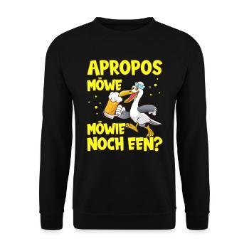 Apropos Möwe Möwie noch Een? Norddeutschland - Unisex Pullover - Schwarz - Vorne - Alina (178cm) & Michal (187cm)