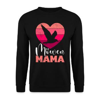 Möwen Mama Vogelliebhaber Möwe Frauen - Unisex Pullover - Schwarz - Vorne - Alina (178cm) & Michal (187cm)