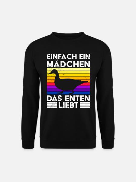 Einfach ein Mädchen das Enten liebt Entenhalter - Unisex Pullover - Schwarz