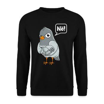 Taubenliebhaber Nö! Taubenfreunde Tauben Shirts - Unisex Pullover - Schwarz - Vorne - Alina (178cm) & Michal (187cm)