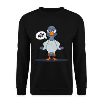 Taubenliebhaber Nö! Taubenfreunde Tauben Shirts - Unisex Pullover - Schwarz - Vorne - Alina (178cm) & Michal (187cm)