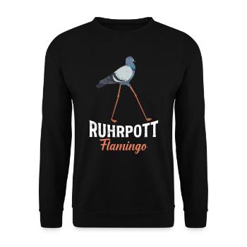 Ruhrpott Flamingo Taubenliebhaber Tauben - Unisex Pullover - Schwarz - Vorne - Alina (178cm) & Michal (187cm)