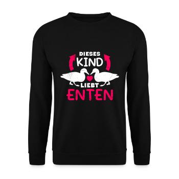 Kinder Dieses Kind liebt Enten Entchen Kid - Unisex Pullover - Schwarz - Vorne - Alina (178cm) & Michal (187cm)