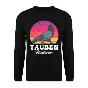 Tauben Flüsterer Taubenzüchter Taubenhalter - Unisex Pullover - Schwarz - Vorne - Alina (178cm) & Michal (187cm)