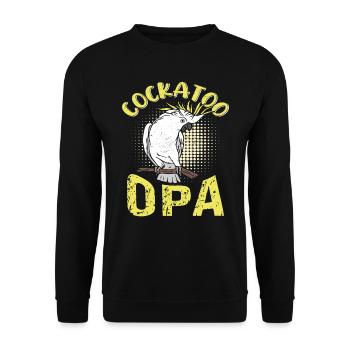 Cockatoo Grandpa Vogelliebhaber Kakadus Männer - Unisex Pullover - Schwarz - Vorne - Alina (178cm) & Michal (187cm)