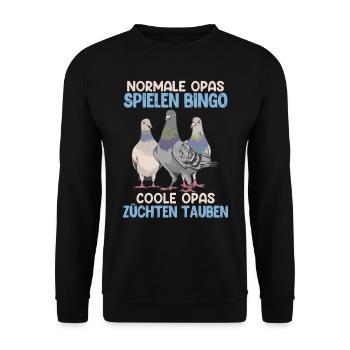 Opas Normale Opas spielen Bingo coole Opas - Unisex Pullover - Schwarz - Vorne - Alina (178cm) & Michal (187cm)