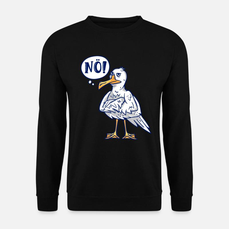 Möwen NÖ! Plattdeutscher Vogelliebhaber Shirt - Unisex Pullover - Schwarz
