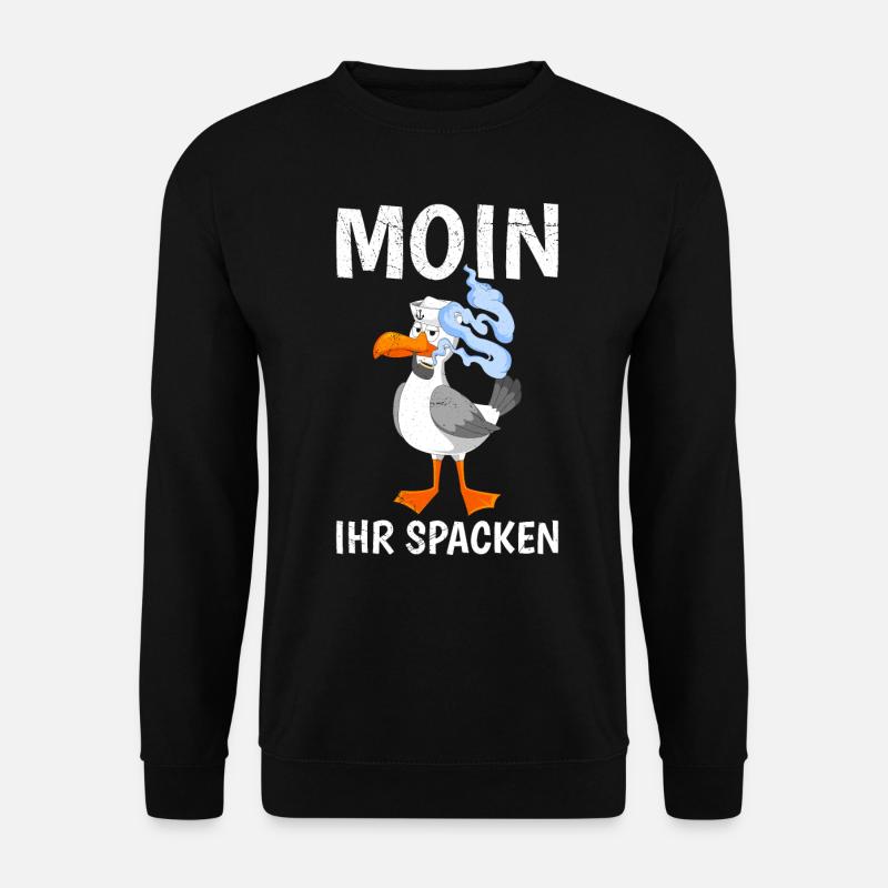 Moin ihr Spacken Möwen Vogelliebhaber Möwe - Unisex Pullover - Schwarz