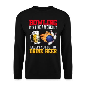 Bowling It ́s like a Workout Bowling Player - Unisex Sweatshirt - black - Front - Alina (178cm) & Michal (187cm)