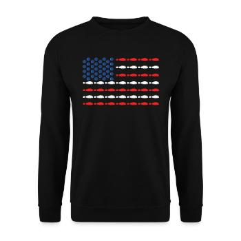 Bowling USA Bowling Player America Flag Shirt - Unisex Sweatshirt - black - Front - Alina (178cm) & Michal (187cm)