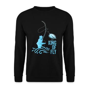 Fly Angler King of Fly fishing Fly Fishing - Sweat-shirt Unisexe - noir - Devant - Alina (178cm) & Michal (187cm)