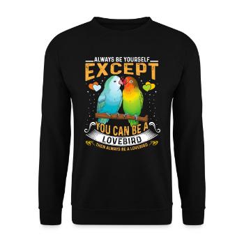 Lovebirds Always You except you can be a Lovebird - Unisex Sweatshirt - black - Front - Alina (178cm) & Michal (187cm)