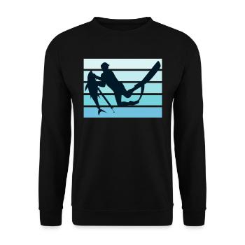 Spearfishing Dive Fischjagd Speerfischer - Unisex Pullover - Schwarz - Vorne - Alina (178cm) & Michal (187cm)