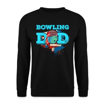 Bowling Dad Bowlingspieler Papa Bowling Männer - Unisex Pullover - Schwarz - Vorne - Alina (178cm) & Michal (187cm)