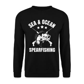 Speerfischer Sea and Ocean Spearfishing Tauchgänge - Unisex Pullover - Schwarz - Vorne - Alina (178cm) & Michal (187cm)