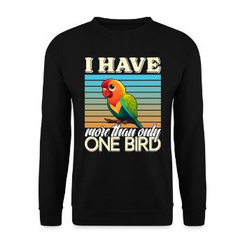 Liebesvogel J’ai plus d’un perroquet oiseau - Sweat-shirt Unisexe - noir - Devant - Alina (178cm) & Michal (187cm)