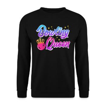 Bowling Queen Bowling Player Ladies Outfit - Unisex Sweatshirt - black - Front - Alina (178cm) & Michal (187cm)