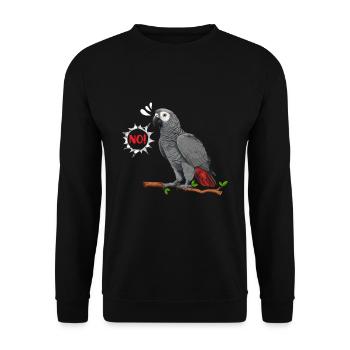 Grey parrot NO! African Grey Bird Lovers - Unisex Sweatshirt - black - Front - Alina (178cm) & Michal (187cm)