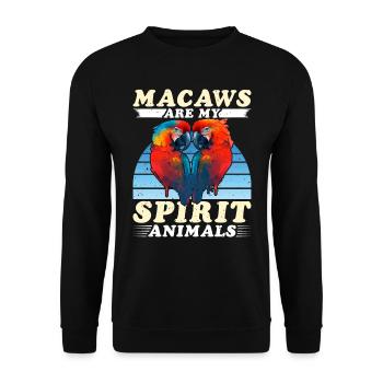 Aras Macaws are my Spirit Animals Macaw Parrot - Unisex Sweatshirt - black - Front - Alina (178cm) & Michal (187cm)