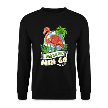 Fête d’été Flamingo Fla La La Min Go - Sweat-shirt Unisexe - noir - Devant - Alina (178cm) & Michal (187cm)