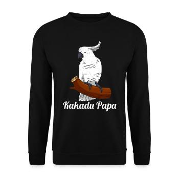 Kakadu Papa Papagei Kakadus Vogelliebhaber - Unisex Pullover - Schwarz - Vorne - Alina (178cm) & Michal (187cm)