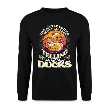 Duck Lover Get More Ducks Duck Keeper - Unisex Sweatshirt - black - Front - Alina (178cm) & Michal (187cm)