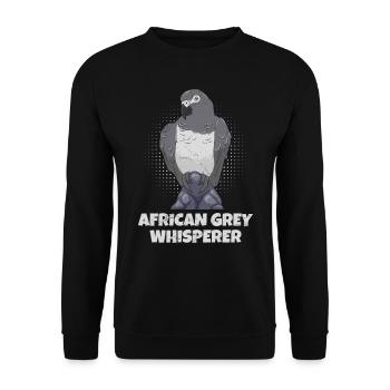 Grey Parrot Whisperer African Grey Whisperer - Unisex Sweatshirt - black - Front - Alina (178cm) & Michal (187cm)
