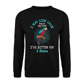 Aras I may look Calm but I ́ve bitten you 3 times - Unisex Sweatshirt - black - Front - Alina (178cm) & Michal (187cm)