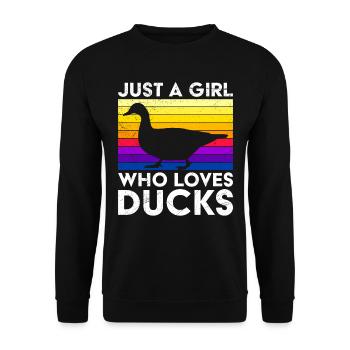 Tout simplement une fille qui aime les canards gardien de canards - Sweat-shirt Unisexe - noir - Devant - Alina (178cm) & Michal (187cm)