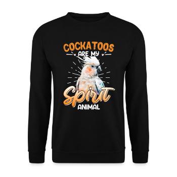 Kakadu Vogel Cockatoos are my Spirit Animal - Unisex Sweatshirt - black - Front - Alina (178cm) & Michal (187cm)